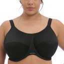 Elomi Women's Energise Underwire Sport Bra (34G, Black)