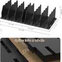 SOYO Adjustable Clear Purse Organizers for Closet, Acrylic Shelf Divider for Bag and Purse Storage, Clear Pocketbook and Handbag Organizer, Bookshelf Separator Organizers for House, Office Use, Black