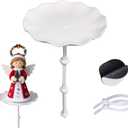 Christmas Tree Topper Holder Planar Holiday Universal Tree Topper Stabilizer Plastic Support Rod Adjustable stabilize Seasonal Treetop Ornaments Angle Tree Toppers Supporter Round Base (medium)