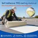 Self-Adhesive Outdoor Waterproof TPO Roofing Membrane Roll 40" X 16.5' RV Roof Membrane Kit, TPO Butyl Sheet Rubber Roofing Material for Camper, Metal Roof Leak Repair, White
