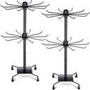 BBTO 2 Pcs Rotating Display Stand Jewelry Display Rack with Hooks Metal Earrings Stand for Vendors Necklace Bracelet Selling(Black,19.69 x 11.8 Inch)