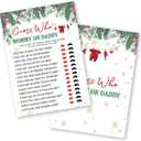 Christmas Baby Shower Games - 25 Pcs Guess Who Mom Or Dad Cards - Christmas Gender Reveal Games - Winter Party Decorations Favors Supplies -A07