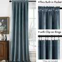 MIULEE Stone Blue Velvet Curtains 96 Inch Long Luxury Super Soft Thermal Insulated Blackout Curtains Room Darkening Drapes Rod Pocket Design for Bedroom Living Room Set of 2 Panels, W40 x L96 Inch