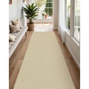 DEXI Hallway Runner 2.3x10, Non-Slip Rubber Backing Washable Carpet Hallways Runners, Absorbent Thin Mats for Entryway, Laundry, Patio Entrance, 10ft, Neutral Beige (2'4" x 10' (Rectangular))