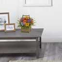 Nearly Natural Mixed Floral Artificial Arrangement in Wood Basket