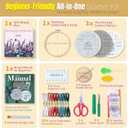ETSPIL Embroidery Kit for Beginners, Easy Step-by-Step 4K Video Tutorials for Adults to Master 33 Core Stitches, Bound Guide & Magnetic Minder, Relaxing DIY Craft Hobby Gift for Women