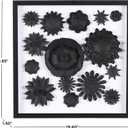 Deco 79 Paper Floral Cluster Shadow Box with Varying Shapes and Sizes, 20" x 2" x 20", White