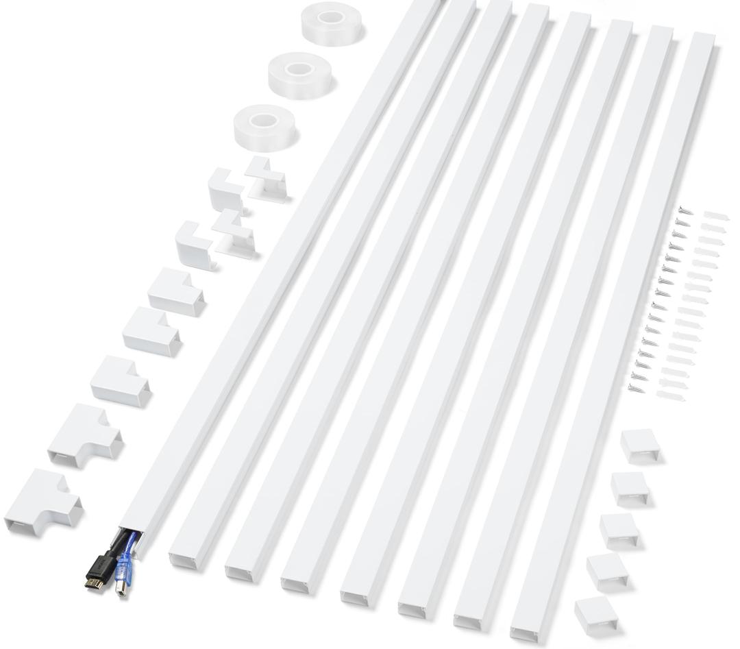 Cord Covers for Wires on Wall Extra-Long 32ft (8xL4ft) TV Cable Hider Kit