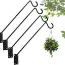 Deck Hook Bird Feeder Hanger Hook Wall Mounted 13.3 Inch 4 Pack for Planters,Plants Flower Suet Baskets,Lanterns,Wind Chimes Holiday Decoration (4)