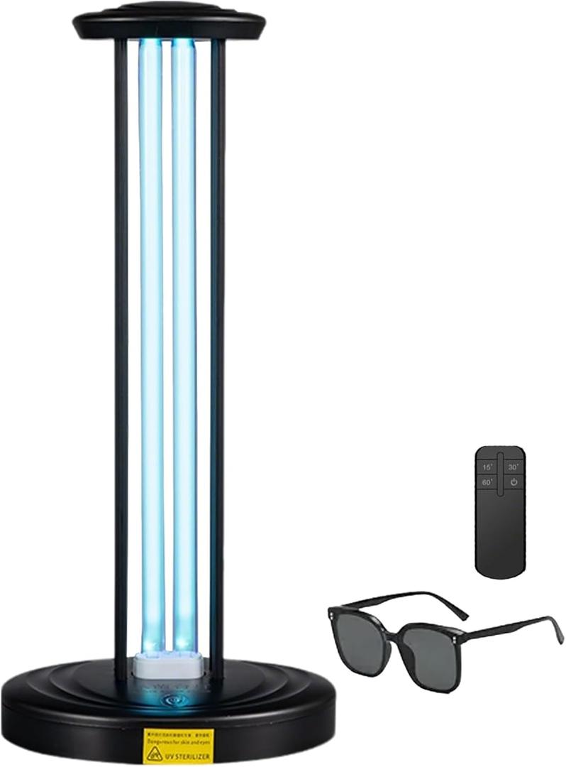 Motion Detection,Ultraviolet Germicidal Lamp, 100w UV+Ozone Light for Whole Room, 99.99% Sanitization Rate, Three-Step Timing Remote Control, Blue Light,for Home/Office/School