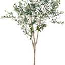 Artificial Olive Tree for Living Room Decor, 6FT Tall Faux Silk Plant Artificial Tree in Potted Oliver Branch Leaves and Fruits for Modern Home Decor Indoor (6FT Olive Tree)