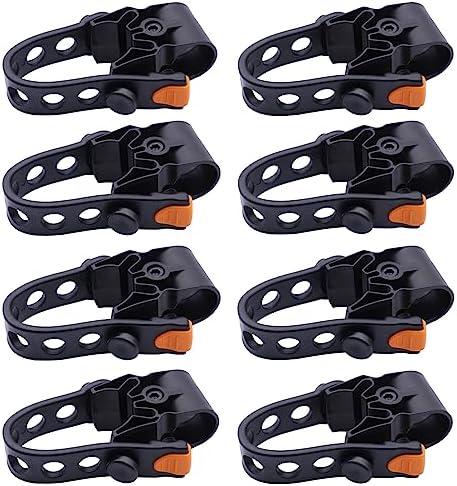 YOLOCKEY 8Pcs Bike Rack Straps Replacement Parts Bicycle Hitch Strap Bike Rack Cradle Replacement Bike Tie Down Straps Replacement Rubber Straps Spare Hook fit 1 Inch Tube Orange Black