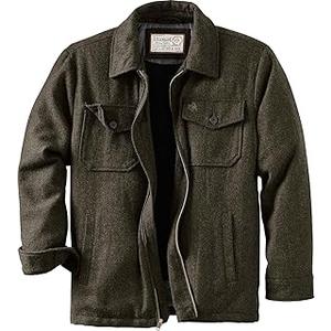 Legendary Whitetails Men's Wool Blend Jacket Quilted Satin Insulated Sleeves Sherpa Lined, Small