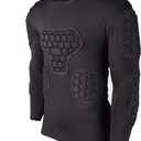 Men's Goalkeeper Shirt Padded Football Protective Gear for Men Training Suit Rib Protector for Soccer Basketball Paintball, S