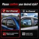 4PC Rain Guards for 2001-2012 Ford Escape Window Visors for 2005-2011 Mercury Mainer 2008-2012 Tribute Deflectors Sun Shades Vent Tape On Out Channel