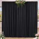 10 x 8 ft Black Backdrop Curtains for Party Photo Background Curtains 2 Panels (10'L x 4'W Each) with Rod Pocket, Wrinkle-Free Polyester Cortinas Negras for Wedding Birthday Prom Halloween Events