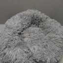 rabbitgoo Cat Beds for Indoor, 20 inches Machine Washable, Fluffy Round Pet Bed Non-Slip, Calming Soft Plush Donut Cuddler Cushion Self Warming for Small Dogs Kittens, Light Grey, Medium (20"L x 20"W x 4.7"Th)