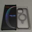 TORRAS Magnetic Ostand for iPhone 15 Pro Max Case, [Military Grade Drop Tested][Compatible with MagSafe][Build in Kickstand] Translucent Hard Back Anti-Fingerprint 6.7" 2023, Natural Titanium Grey