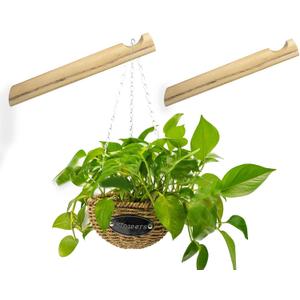2 Pack Wood Hooks Hanging Plant Hooks for Wall Indoor Wood Plant Hanger Hook Brackets for Hanging Plants Flower Pot Bird Feeder Hanger Planter Lantern Hook Outdoor