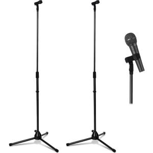 Xuhal 2 Pack Microphone Tripod Stand,Mic Clip
Adjustable Height Speech Universal Floor Standing for Singing Live Stream Stage, Total Height 60"