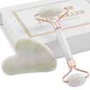 Jade Roller for Face, Facial Roller Massager Skin Care Tool, Gua Sha Facial Tools for Face, Neck, Eyes, Reduce Puffiness of The Skin