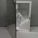 Bathroom Medicine Cabinet with Beveled Edge Mirrored Door 14 x 18 inch, Recessed or Surface Mount, with Adjustable Glass Shelves (Matt White)