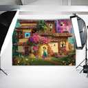 7x5FT Magic House Backdrop,Magic Movie Background Magical House Banner Party Decor Cartoon Theme Birthday Party Backdrop Supplies for Girls