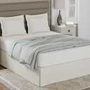 Lux Hotel Tailored Bed Skirt Classic 14" Drop Length Pleated Styling, Full, Ivory