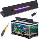 Juexica Aquarium Lids Acrylic Canopy with LED Light 29 x 11.38 x 0.28 Inch for 20/29/37 Gallon Without Center Brace Aquariums Cover Fish Tank Lid with a Hook Knife, Black