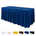 ManMengJi Table Cover and Table Skirt One-Piece for Folding Tables, 6FT Spandex Fitted Tablecloth with Ruffles Skirt for Weddings, Banquets, Parties, Vendors (Royal Blue 1Pack)