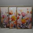 DRACIT Colorful Pink Wildflowers Framed Canvas Wall Art Set,Modern Boho Floral Wall Decor,Mid Century Natural Botanical Artwork for Living Room,Bedroom,Office Decor-16 x24 x3