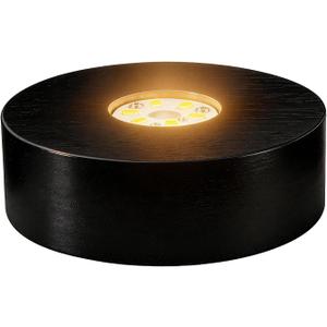 Battery Power LED Light Base for Crystal Decor,Warm Light,4 inch