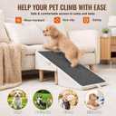Split Ottoman Dog Ramp for Couch & Bed, 2-in-1 Foldable Wooden Pet Stairs & Steps, Anti-Slip Dog Steps for Small Dogs, Puppies & Senior Dogs, Space-Saving Pet Ramp Ottoman,Grey