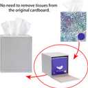 Sumnacon Tissue Box Cover Square Tissue Box Stylish PU Tissue Box Holder with Magnetic Bottom, Leather Cube Tissue Cover for Living Room Bathroom Bedroom Table Desk Home Office Car, Light Grey