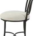 Bronze Decorative‑Back Iron Upholstered Vanity Stool  18.7"D x 15.94"W x 32.48"H