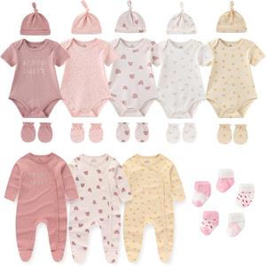 Ruliby New Born Clothes Cotton Layette Gift Outfit Set Baby Girl Clothing and Accessories 0-3 Months