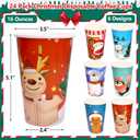 Fancy Land 24 Pcs 16 Ounces Christmas Disposable Coffee Cups Merry Xmas Paper Cups with Lids Sleeves Holiday Cold Beverage Hot Chocolate Drinks Dinner Party Tableware Decorations Supplies Character