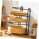 STOBAZA Pot Lid Organizer Pots and Pans Organizer Cutting Board Holder Frying Pan Rack Compact Kitchen Storage Rack Black