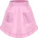 Vintage Ruffle French Maid Kitchen Costume, Women's Waist Apron with 2 Pockets, Kitchen Cooking Waitress Maid Apron, Cute Vintage Pinafore for Restaurant Kitchens Coffee Shop