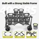 EchoSmile Collapsible Folding Wagon Cart with Compact Storage - 400Lbs Capacity All Terrain Utility Cart for Camping, Beach, Grocery, Garden,Green