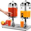 4.4 Gallon Beverage Dispenser with Stand Large Drink Dispenser Stainless Steel Juice Dispenser with Ice Core and Spigot Punch Dispenser for Party Bar,BBQ,Picnics, Banquet