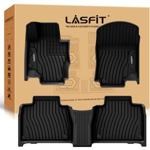 LASFIT Floor Mats for Mercedes Benz GLE SUV 2020-2026 350/450/ 53 AMG (Not Fit Coupe; Fit 5 Seats), All Weather TPE Anti-Slip Floor Liners Custom Fit GLE Car Mats, 1st & 2nd Row Set, Black