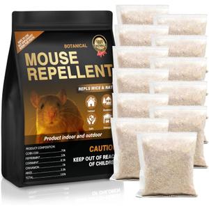 12 Pack Mouse Repellent Pouches,Rodent Repellent for Car Engines,Mouse deterrents That Works,Peppermint Oil to Repel Mice and Rat