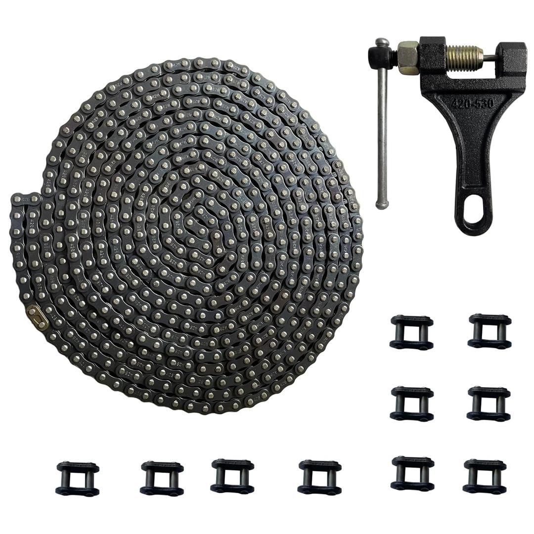 08B Roller Chain 20 Feet 480 Link with 10 Connecting Links for Chain Driven Sliding Gate Opener for Replacement and Extension 08B Metric Standard 428#