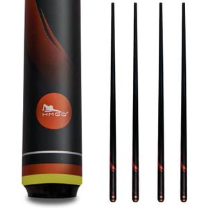 HMQQ 58" One Piece Fiberglass Graphite Composite Billiard Pool Cue Sticks, Set of 4,21oz (Several Colors Available)
