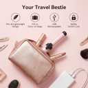 USB Rechargeable Cordless Curling Iron & Straightener 2-in-1, Mini Travel Hair Styler with Dual Temperature Settings, Ceramic Portable Curling Wand for On-The-Go Touch-Ups(Gold)