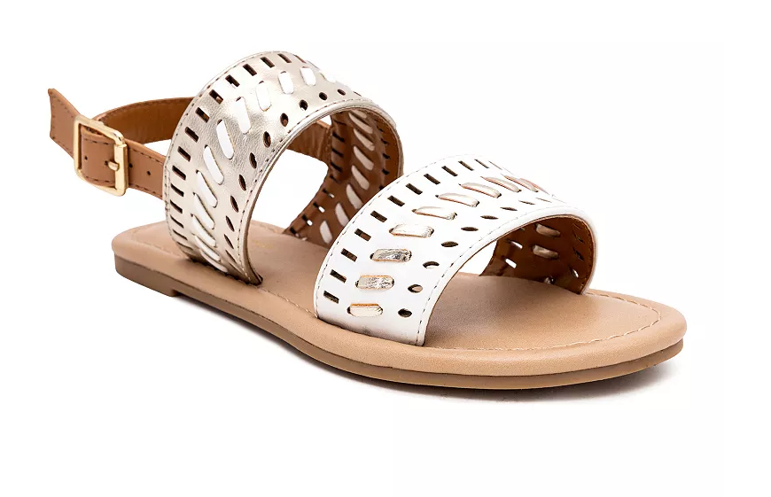 sugar Jameeka Girls' Flat Sandals White/Gold 5M