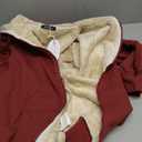 Yeokou Women's Casual Full Zip Up Sherpa Lined Hoodie Sweatshirt Jacket Coat (XX-Large, Winered)