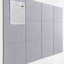 DECORITA Felt Wall Tiles | Large Cork Board Alternative | Aesthetic Felt Bulletin Board for Office, Home & Classroom | Large Cork Boards for Walls Pinboard (12-Pack) | Purple