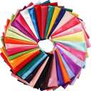 35 Pcs Satin Fat Quarter 35 Solid Color Silky Satin Patchwork Fabric for Bundle Lining Polyester Quilting Wedding Bridal Dress Table Decorations Costume Sewing Apparel Crafts (10 x 8 Inch)